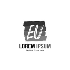 Initial EU logo template with modern frame. Minimalist EU letter logo vector illustration