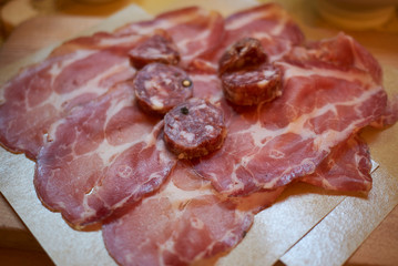 Cold cuts with salami and coppa