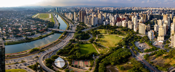 Aerial view of Cidade Jardim area in São Paulo