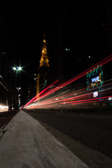Fototapeta na wymiar Night lights at the Paulista Avenue