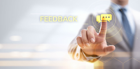 Feedback Customer satisfaction review testimonials service business concept.