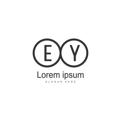 Obraz premium Initial EY logo template with modern frame. Minimalist EY letter logo vector illustration