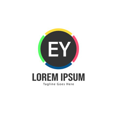 Fototapeta premium Initial EY logo template with modern frame. Minimalist EY letter logo vector illustration