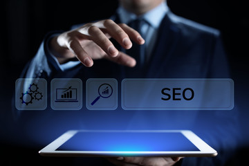 SEO Search engine optimisation digital marketing business technology concept.