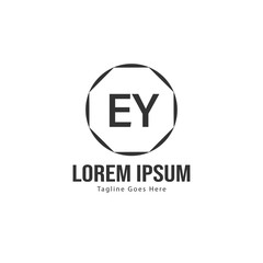 Obraz premium Initial EY logo template with modern frame. Minimalist EY letter logo vector illustration