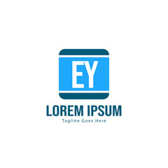 Obraz premium Initial EY logo template with modern frame. Minimalist EY letter logo vector illustration