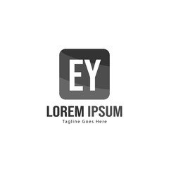 Obraz premium Initial EY logo template with modern frame. Minimalist EY letter logo vector illustration