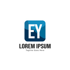 Obraz premium Initial EY logo template with modern frame. Minimalist EY letter logo vector illustration