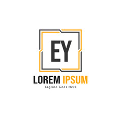 Obraz premium Initial EY logo template with modern frame. Minimalist EY letter logo vector illustration