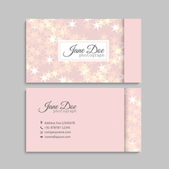 Business card with shine elements. Template