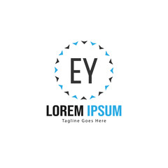 Obraz premium Initial EY logo template with modern frame. Minimalist EY letter logo vector illustration