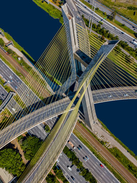 Aerial View Of The Octavio Frias De Oliveira Bridge