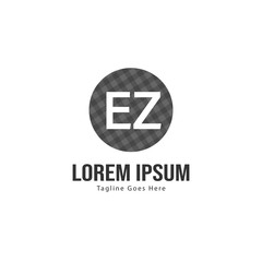 Obraz premium Initial EZ logo template with modern frame. Minimalist EZ letter logo vector illustration