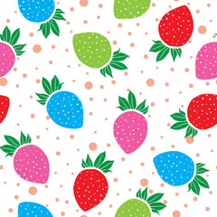 Seamless pattern colorful strawberry vector design
