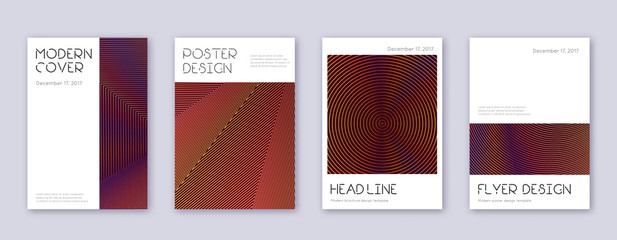 Minimal brochure design template set. Orange abstr