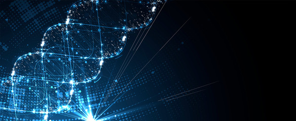 Abstract DNA technology. Science medical concept. Futuristic background