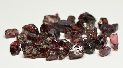 Rhodolite Garnet raw gemstones