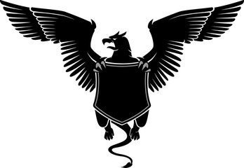 Griffin Emblem, Black Blank Symbol