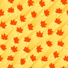 Naklejka na ściany i meble Seamless abstract background with red maple leaves.
