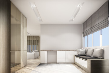 Living area modern contemporary style. 3d rendering