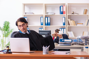 Two lawyers working in the office