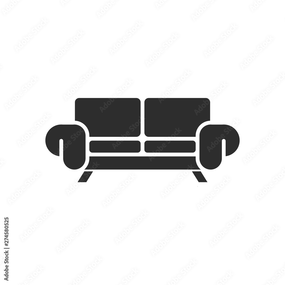 Aufkleber sofa furniture couch icon template black color editable. sofa furniture symbol flat vector sign isol