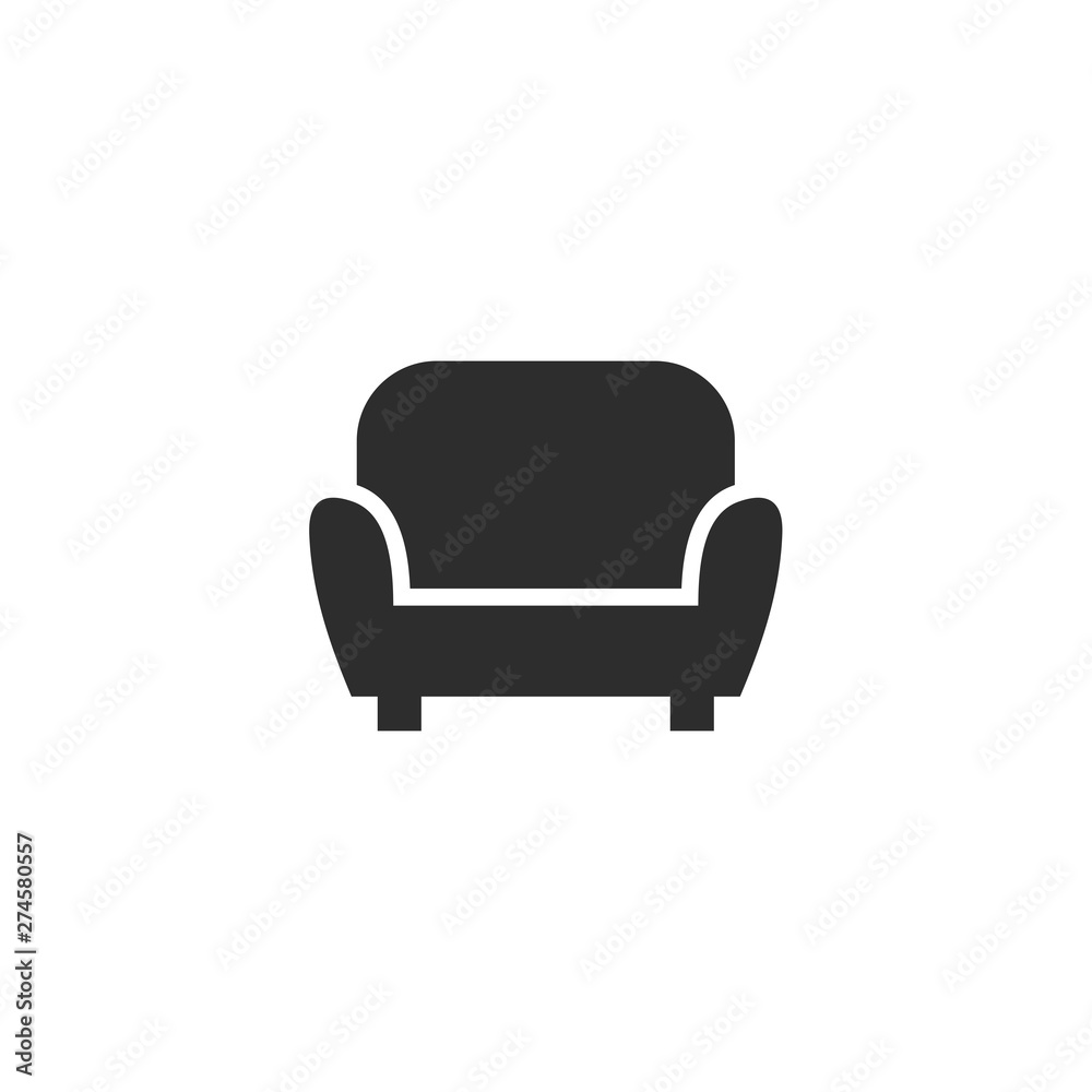 Aufkleber sofa furniture couch icon template black color editable. sofa furniture symbol flat vector sign isol