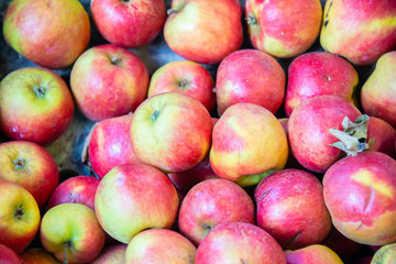 Apples at the market display stall