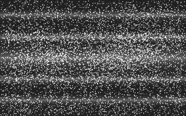 Glitch no signal. VHS noise background. Black and white TV texture. Old television concept. Monochrome static backdrop. Simple retro template. Vector illustration