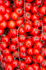 Tomatoes at the market display stall