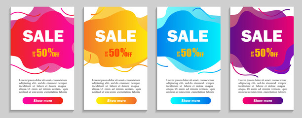 Set of dynamic geometric liquid shapes. Modern design covers for website, presentations or mobille apps. vector eps10