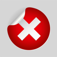 Fototapeta premium Red x cross mark icon. Cancel flat symbol in circle for website. vector eps10