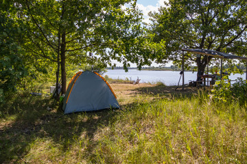Campground for rest and relaxation by the river