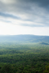 Fototapeta premium Aerial view of Ta Phraya National Park near Cambodia border.
