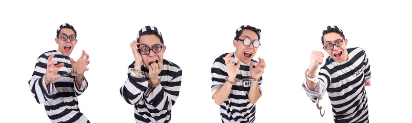 Funny convict isolated on the white