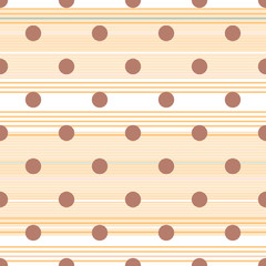 Abstract dotted and linear seamless pattern. Background with lines and circles. Vector illustration. 