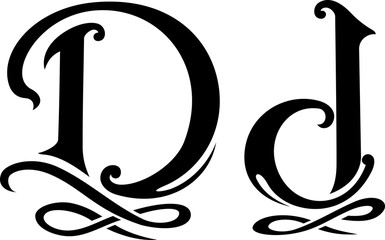Letter D Monogram, Isolated Vector