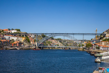 Fototapeta na wymiar Iconic Bridge of Luis I. Porto, Portugal