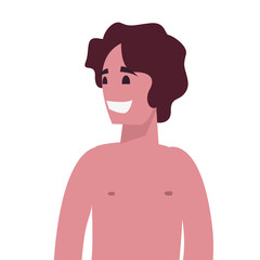 portrait man shirtless character icon vector ilustration