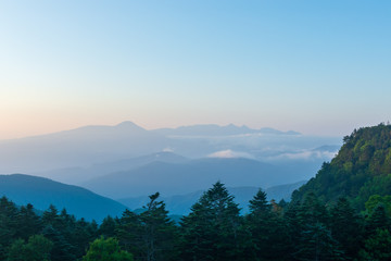 美ケ原高原からの朝の風景