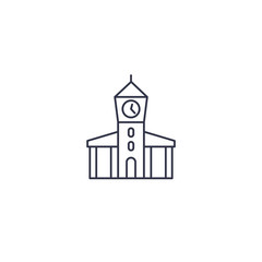 town hall, municipal building line icon