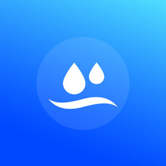 water vector icon on blue