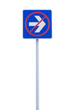 road sign isolated on white background
