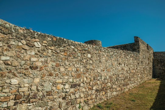 Solid stone wall at the Marvao Castle