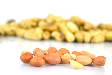 nuts on white background