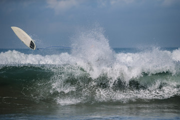 Surfer's crash on the wave