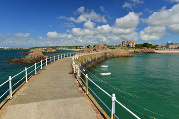 La Rocque Harbour, Jersey, U.K. Summer coastal view.