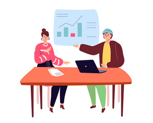 Business meeting - modern colorful flat design style illustration