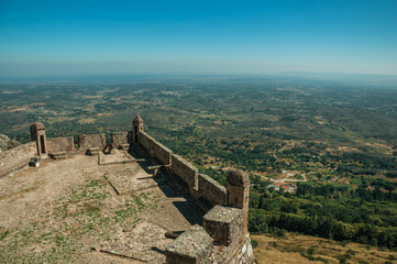 Stone walls and watchtowers at the Marvao Castle