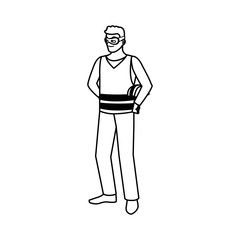 Obraz premium male builder constructor worker avatar character